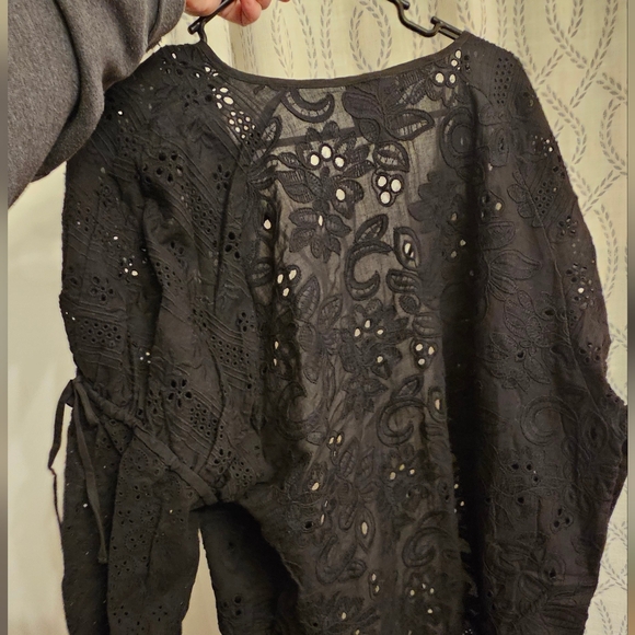 Anthropologie Maeve Black Lace Kimono - Picture 7 of 7